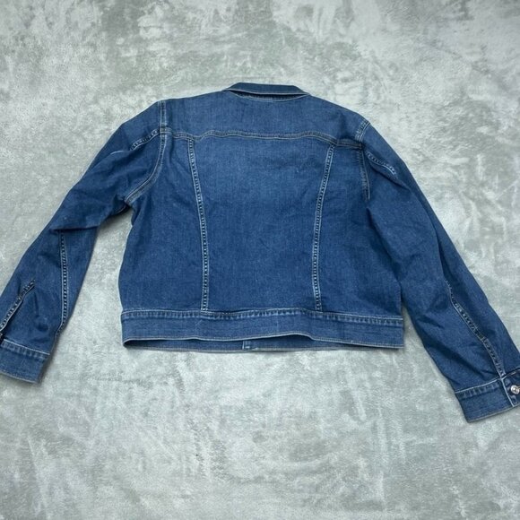 Calvin Klein Womens Blue Denim Button-Up Jacket XL Size d0180 - Picture 8 of 9